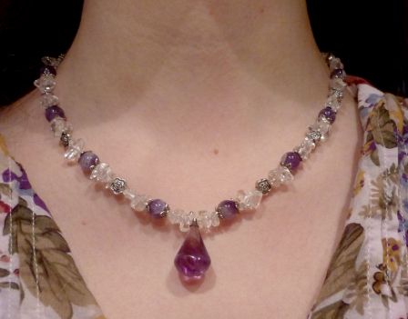 collier goutte améthyste